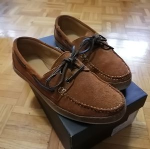 Simon's Suede Boat Shoes Deep Tan. Men's Size 41.